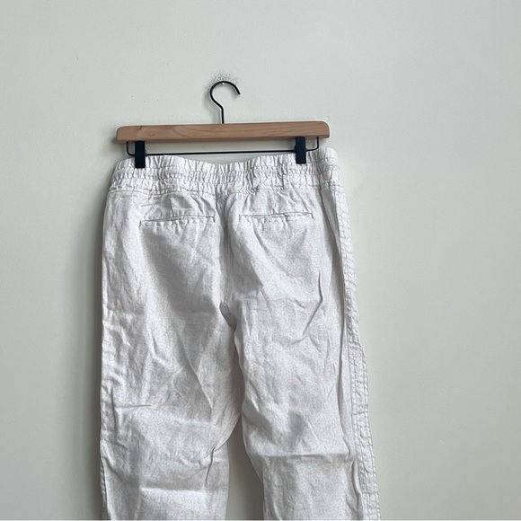 Athleta Cabo Linen Jogger Pants Micro Cheetah Beige Size 4 High Rise Coastal - Picture 13 of 16